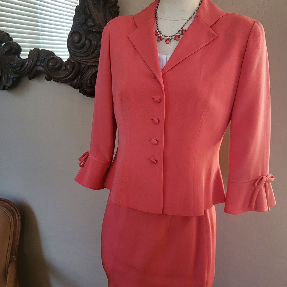 Elegant Coral Skirt Set